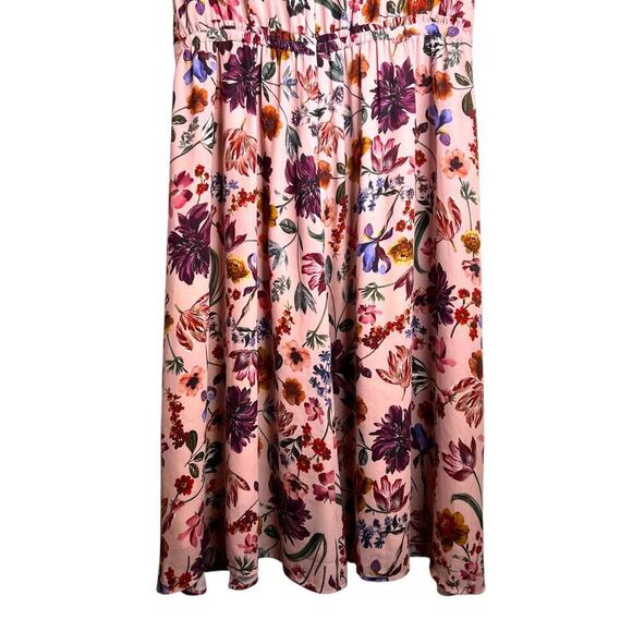 J. Crew Faye Dress  A-line Midi in Blush with Floral Print Women's Medium - Picture 11 of 15